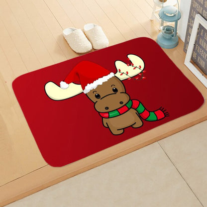 Merry Christmas Decor Floor Mat 40x60cm Santa Claus Elk Stocking Doormat Xmas
