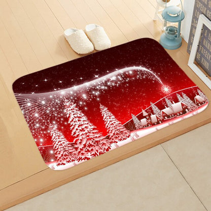 Merry Christmas Decor Floor Mat 40x60cm Santa Claus Elk Stocking Doormat Xmas