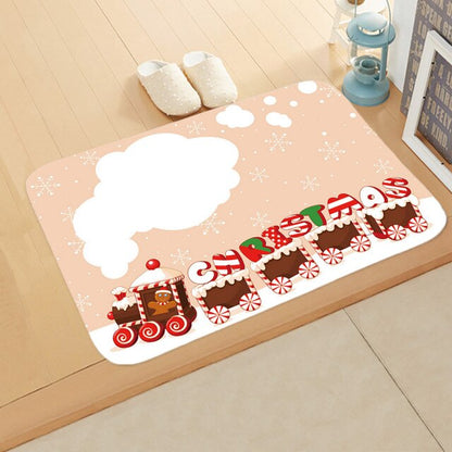Merry Christmas Decor Floor Mat 40x60cm Santa Claus Elk Stocking Doormat Xmas