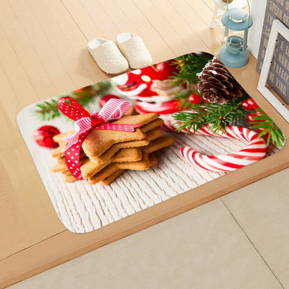 Merry Christmas Decor Floor Mat 40x60cm Santa Claus Elk Stocking Doormat Xmas