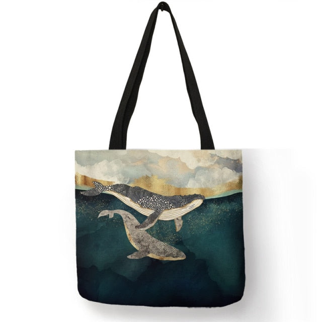 Japanese Ukiyoe Design Causal Women Handbag Crane Designer