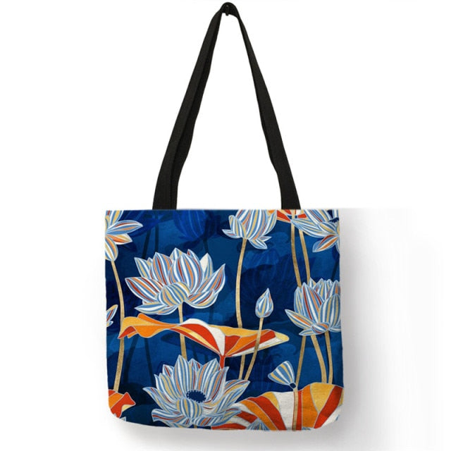 Japanese Ukiyoe Design Causal Women Handbag Crane Designer
