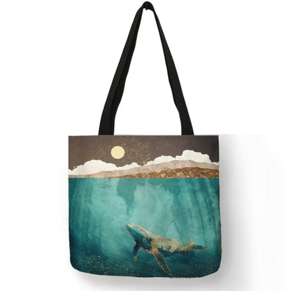 Japanese Ukiyoe Design Causal Women Handbag Crane Designer