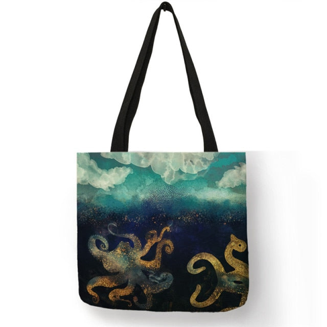Japanese Ukiyoe Design Causal Women Handbag Crane Designer