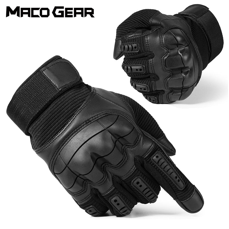 Touch Screen Tactical Gloves PU Leather Army Military Combat Airsoft