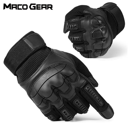 Touch Screen Tactical Gloves PU Leather Army Military Combat Airsoft