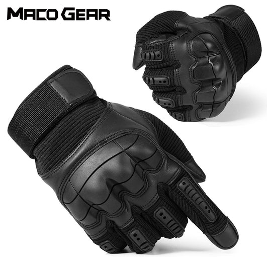 Touch Screen Tactical Gloves PU Leather Army Military Combat Airsoft