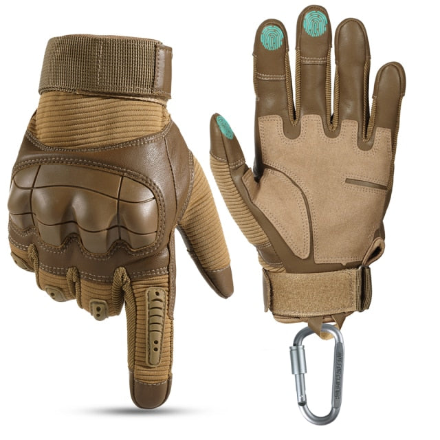 Touch Screen Tactical Gloves PU Leather Army Military Combat Airsoft