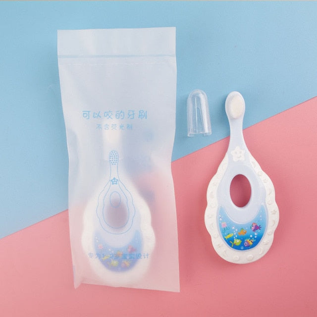 Kids Toothbrush Infant Toothbrush with Handle Silicone Oral Care Cleaning Brush for Toddlers Ages 2-12
