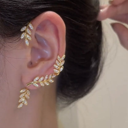 Silver Plated Metal Butterfly Ear Clips Without Piercing For Women Sparkling Zircon Ear Cuff Clip Earrings Wedding Jewelry