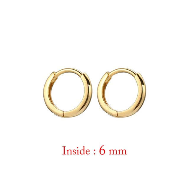 Minimal Glossy Hoop Earrings Gold Color Tiny Cartilage Earrings Piercing