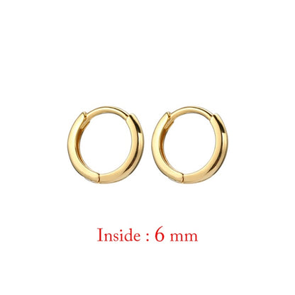 Minimal Glossy Hoop Earrings Gold Color Tiny Cartilage Earrings Piercing