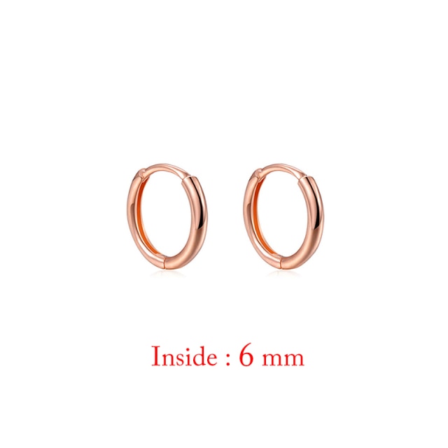 Minimal Glossy Hoop Earrings Gold Color Tiny Cartilage Earrings Piercing