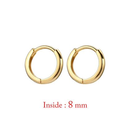 Minimal Glossy Hoop Earrings Gold Color Tiny Cartilage Earrings Piercing