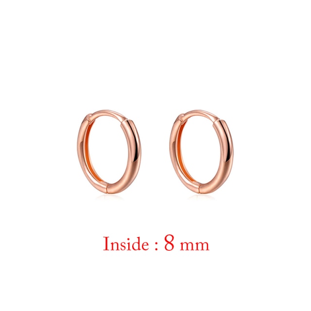 Minimal Glossy Hoop Earrings Gold Color Tiny Cartilage Earrings Piercing