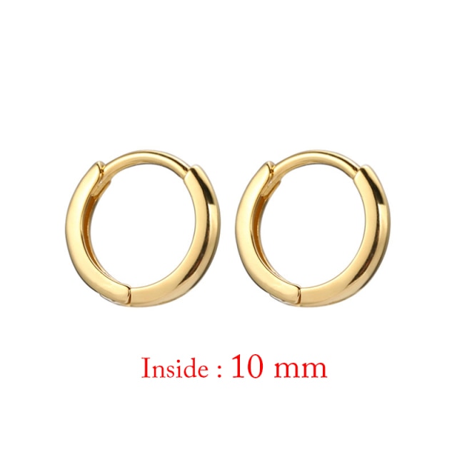 Minimal Glossy Hoop Earrings Gold Color Tiny Cartilage Earrings Piercing