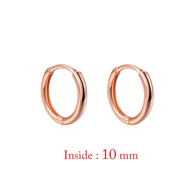 Minimal Glossy Hoop Earrings Gold Color Tiny Cartilage Earrings Piercing