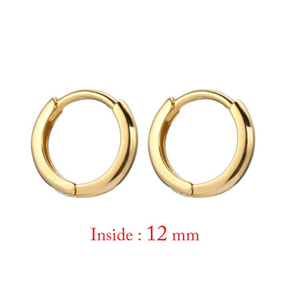Minimal Glossy Hoop Earrings Gold Color Tiny Cartilage Earrings Piercing