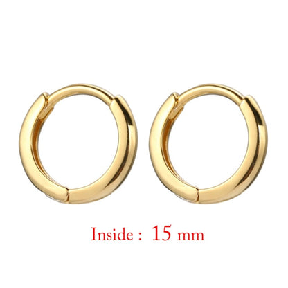 Minimal Glossy Hoop Earrings Gold Color Tiny Cartilage Earrings Piercing