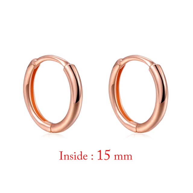Minimal Glossy Hoop Earrings Gold Color Tiny Cartilage Earrings Piercing