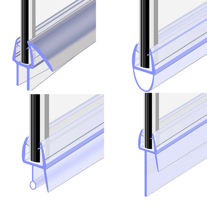 Bath Shower Screen Door Seal Strip 4 to 12mm Rubber Glass Door Weatherstrip