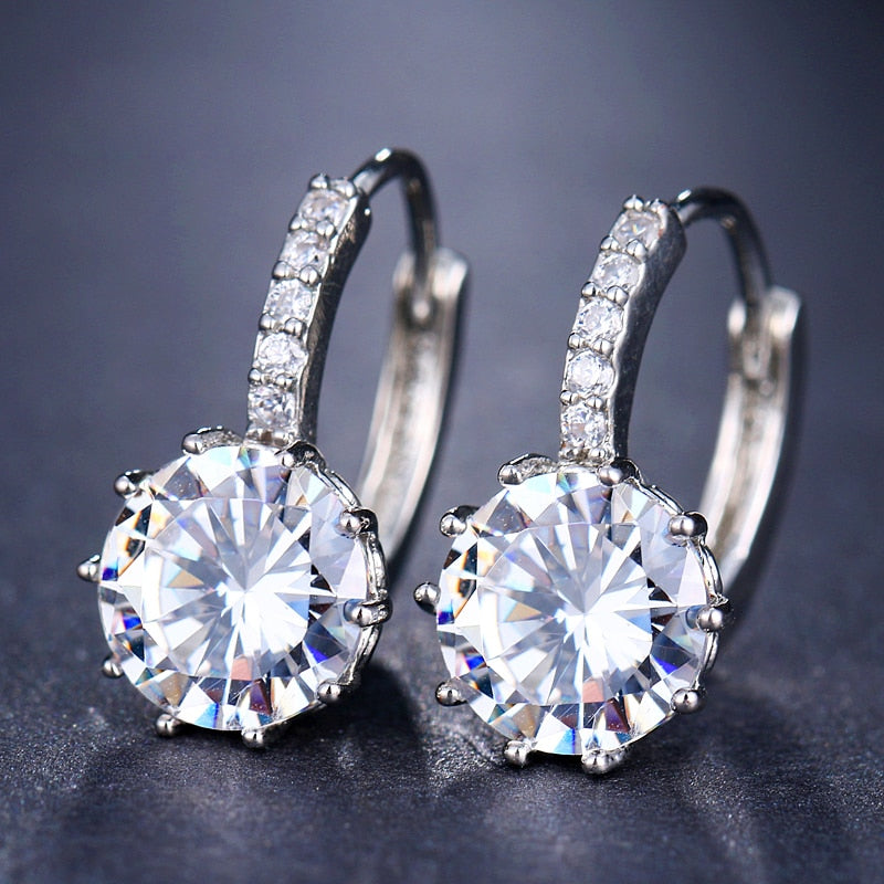 LXOEN Fashion 10 Colors AAA CZ Hoop Earrings For Women Silver