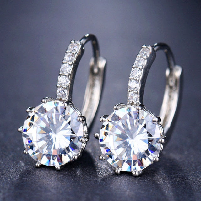 LXOEN Fashion 10 Colors AAA CZ Hoop Earrings For Women Silver