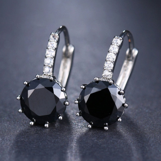 LXOEN Fashion 10 Colors AAA CZ Hoop Earrings For Women Silver