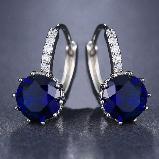 LXOEN Fashion 10 Colors AAA CZ Hoop Earrings For Women Silver