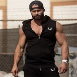 2017  Nice Mens Fashion  Stretchy Sleeveless Hooded  Tank Tops  Casual Hooded