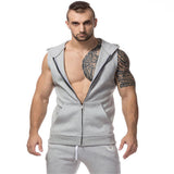 2017  Nice Mens Fashion  Stretchy Sleeveless Hooded  Tank Tops  Casual Hooded