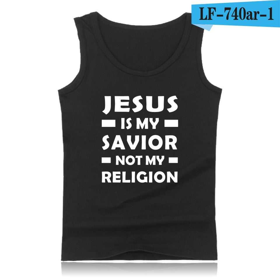 New Keep Calm JESUS Is Coming Fashion Summer Sleeveless Clothing Cotton Thirts