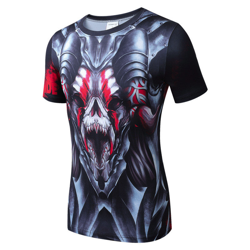 Quick Drying Compression Shirt Breathable Bodybuilding T Shirt Men Motion Tight 3D - Shopy Max