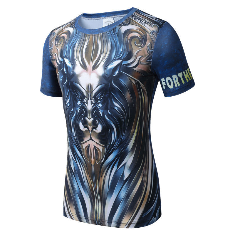 Quick Drying Compression Shirt Breathable Bodybuilding T Shirt Men Motion Tight 3D - Shopy Max