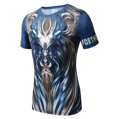 Quick Drying Compression Shirt Breathable Bodybuilding T Shirt Men Motion Tight 3D - Shopy Max