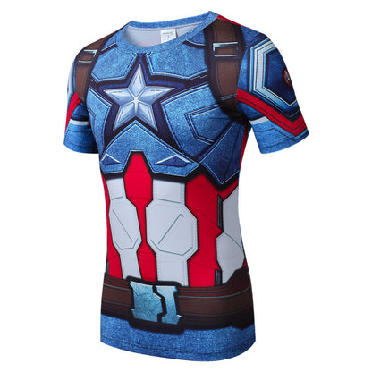 Quick Drying Compression Shirt Breathable Bodybuilding T Shirt Men Motion Tight 3D - Shopy Max