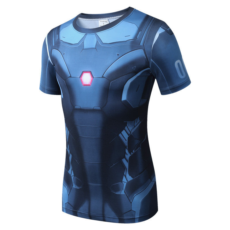 Quick Drying Compression Shirt Breathable Bodybuilding T Shirt Men Motion Tight 3D - Shopy Max