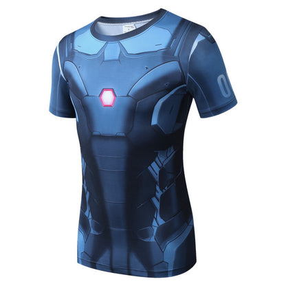 Quick Drying Compression Shirt Breathable Bodybuilding T Shirt Men Motion Tight 3D - Shopy Max