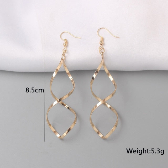 Twist Metal Stud Earrings for Women Hollow Geometric Statement