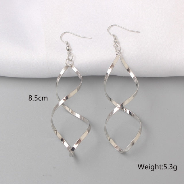 Twist Metal Stud Earrings for Women Hollow Geometric Statement