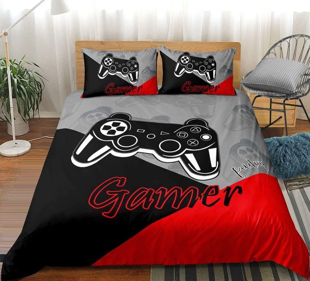 Gamer Bedding Sets for Boys Gaming Duvet Cover Set Video Games Comforter