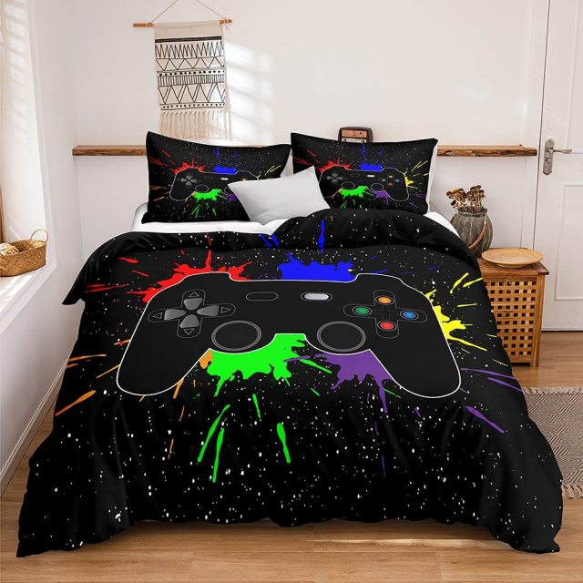 Gamer Bedding Sets for Boys Gaming Duvet Cover Set Video Games Comforter