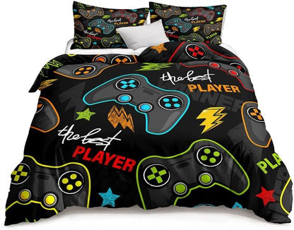 Gamer Bedding Sets for Boys Gaming Duvet Cover Set Video Games Comforter