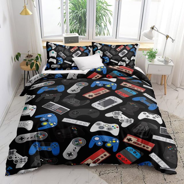Gamer Bedding Sets for Boys Gaming Duvet Cover Set Video Games Comforter