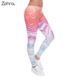 Zohra Brands Women Fashion Legging Aztec Round Ombre Printing
