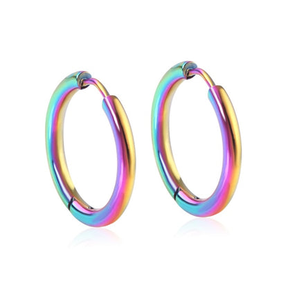 LUXUSTEEL 1Pairs/2pcs Trendy Small Hoop Earrings Women Girl Coloful