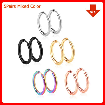 LUXUSTEEL 1Pairs/2pcs Trendy Small Hoop Earrings Women Girl Coloful