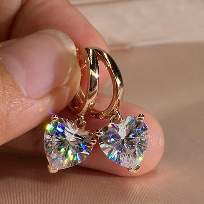 Trendy Women Earrings 4 Colors Delicate Gold Color Inlay Natural Stone