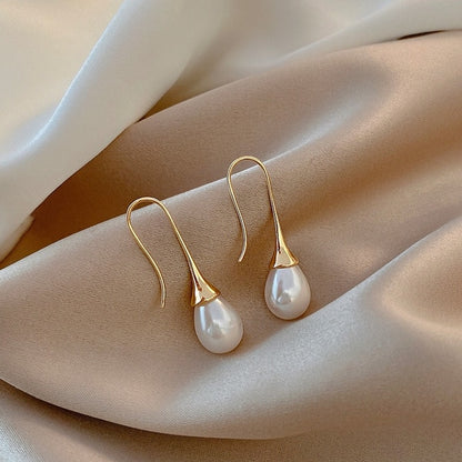 Trendy Women Earrings 4 Colors Delicate Gold Color Inlay Natural Stone