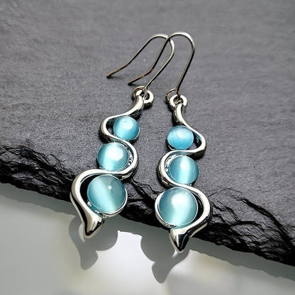Trendy Women Earrings 4 Colors Delicate Gold Color Inlay Natural Stone